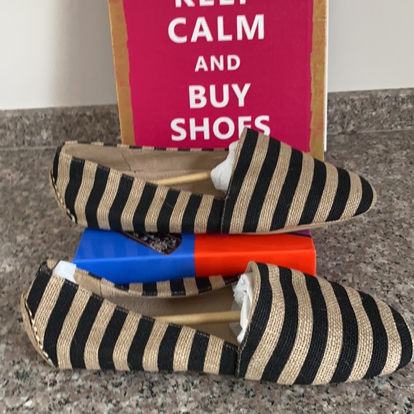 Eileen Fisher striped canvas flats slip on shoes - Picture 13 of 16